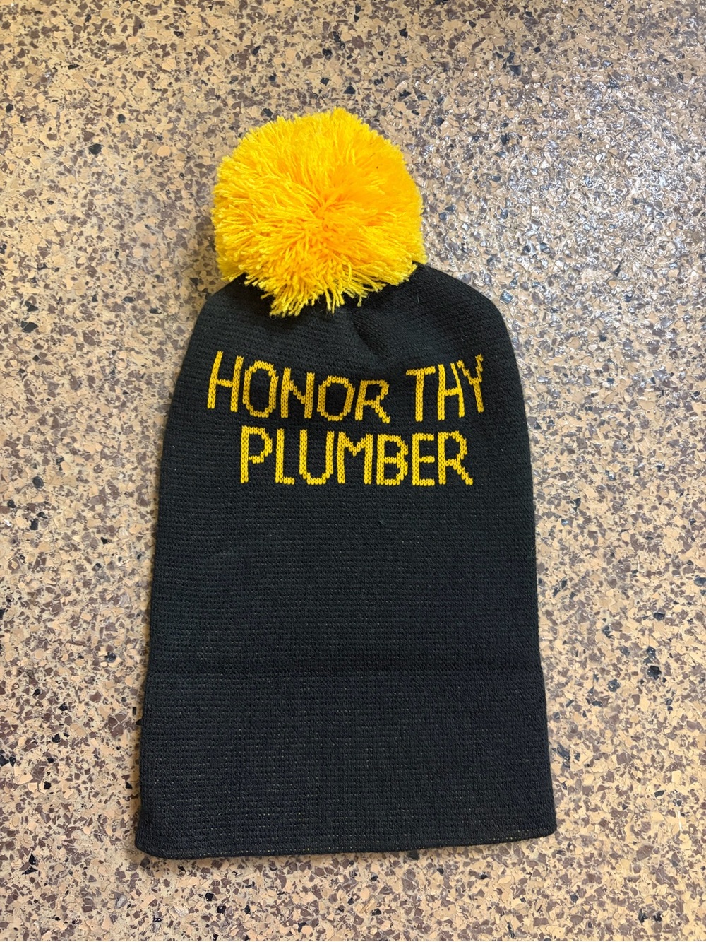 Honor Thy Plumber Knit Pom Beanie